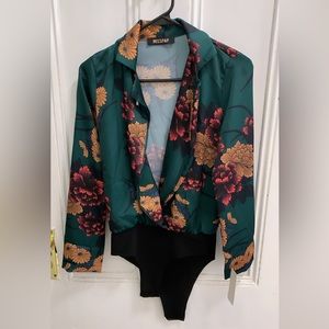 Floral Deep V Bodysuit